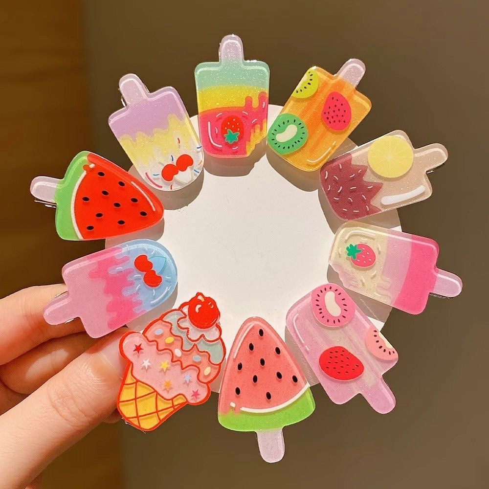 Adorable Cartoon Hair Clip Set | Fruity, Anime & Butterfly Styles for Your Cutest Look Ever!